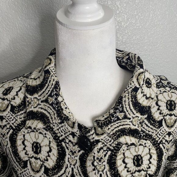 Michael Simon Vintage Cardigan Jacket Button Up Fabric Button Faux Pockets M - Picture 7 of 12